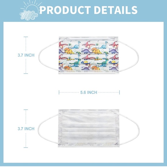 3 SEALED BAGS (10 in each bag) KID GIRL PINK DISPOSABLE MASKS - Picture 6 of 6